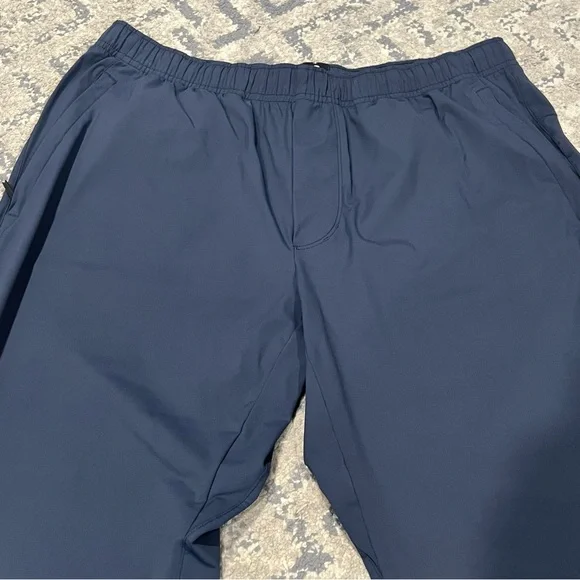 Men’s Navy Blue Four Laps Silky Active Pants Joggers Track Pants Large Elastic - Picture 3 of 7